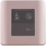 Schneider Electric 施耐德電氣 E8431BPDM SZ Zencelo 平觸門鐘按手掣連「請勿打擾」及「請即清理」發光顯示圖像 (銀銅)